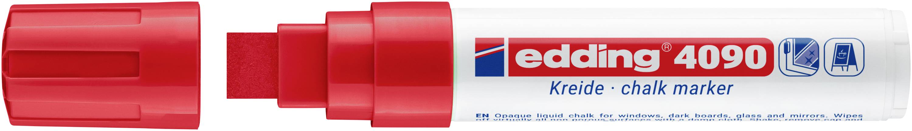 Edding 4090 4-4090002 Marqueur craie rouge 4 mm, 15 mm