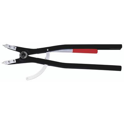 Pince perforeuse à poignée noire et accent rouge. Elle dispose d'un mécanisme permettant de percer des trous dans divers matériaux.