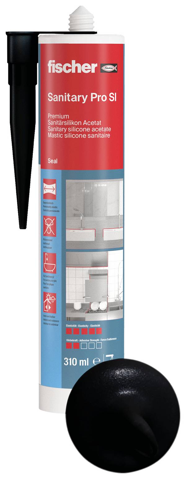 Fischer DSSA Silicone sanitaire Couleur noir 053120 310 ml