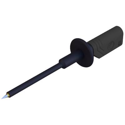 Fer à souder à poignée noire, avec une pointe métallique fine. Utilisé pour assembler des composants électroniques.