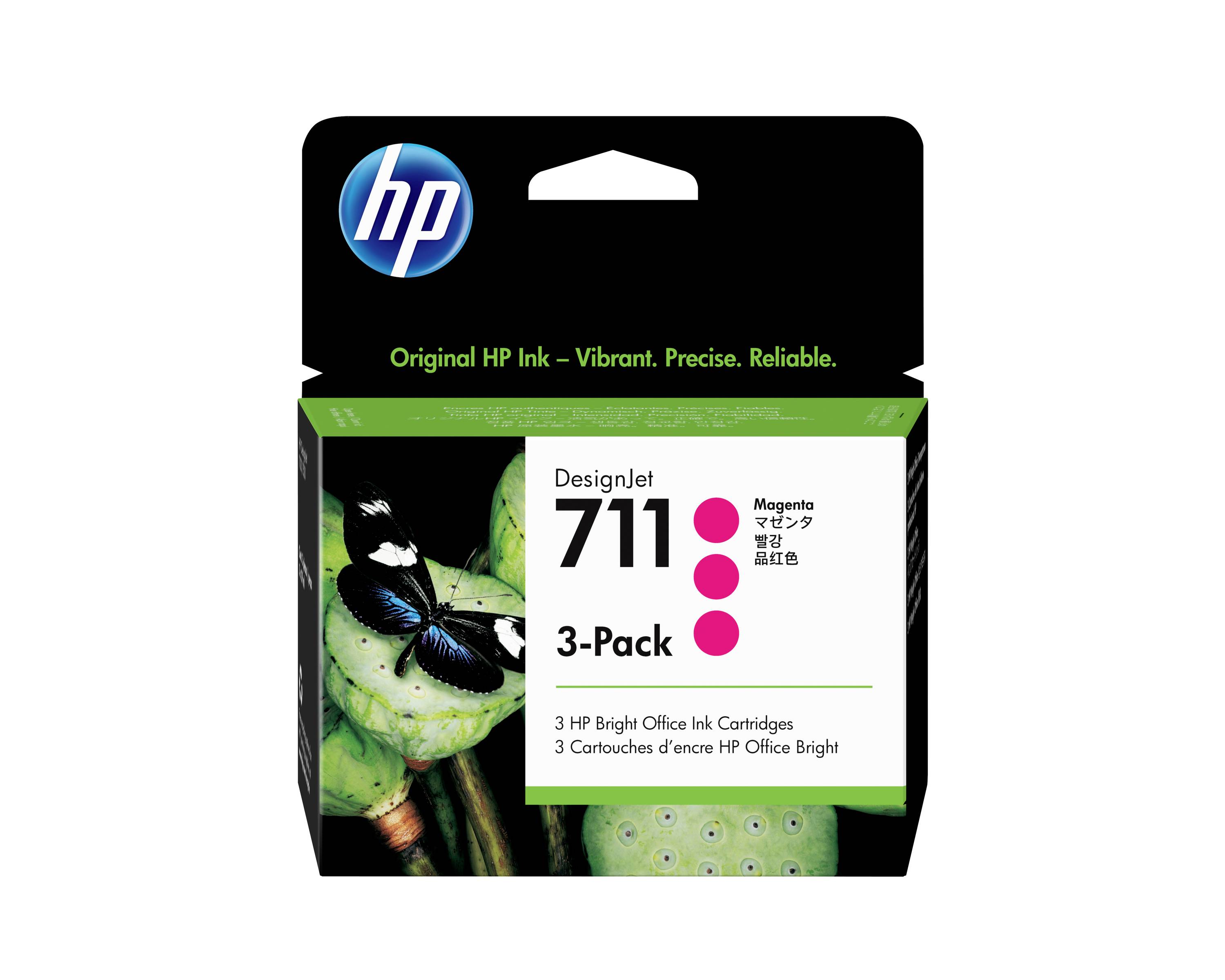 HP Encre 711 d'origine paquet de 3 magenta CZ135A