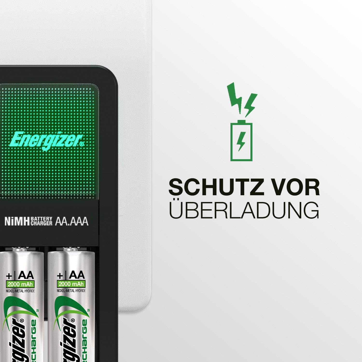 Energizer Mini Charger CH2PC4 Chargeur de piles rondes NiMH LR03 (AAA), LR6 (AA)-2
