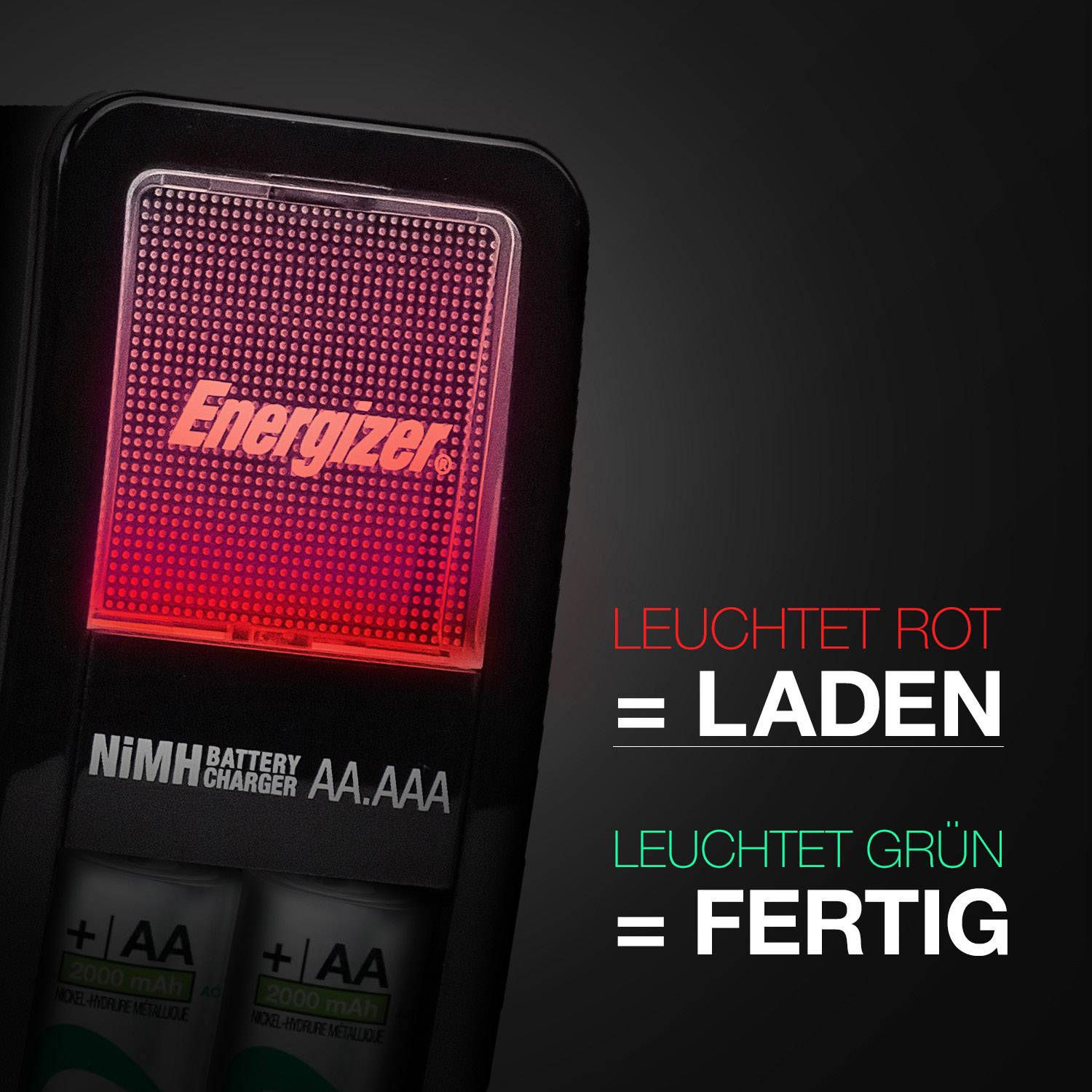 Energizer Mini Charger CH2PC4 Chargeur de piles rondes NiMH LR03 (AAA), LR6 (AA)-3