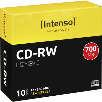 CD-RW vierge 700 Mo Intenso 2801622 10 pc(s) slimcase réinscriptible