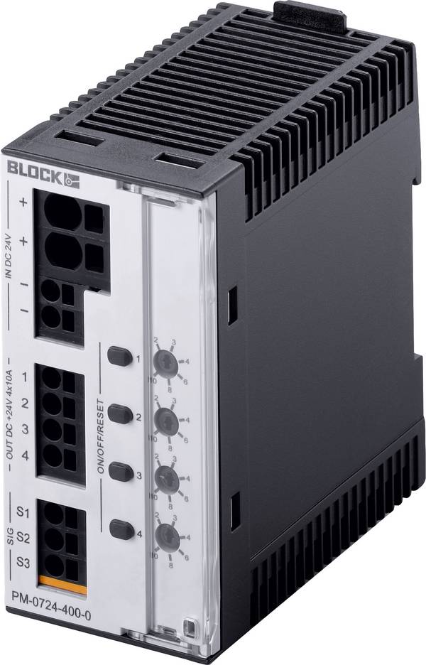 BLOCK PM 0724-400-0 Disjoncteur électronique 24 V/DC 10 A Nbr. de sorties:4 x Contenu 1 pc(s)