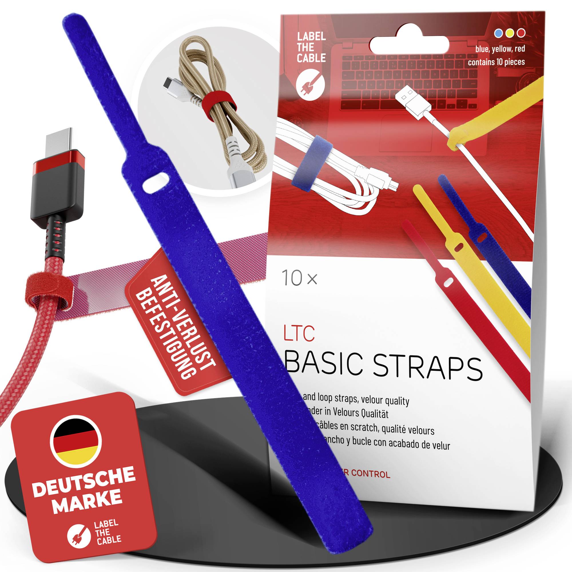 Label the Cable LTC 1130 (L x l) 170 mm x 14 mm jaune, bleu, rouge 10 pc(s)-0