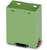 Boîtier rectangulaire vert avec un couvercle ouvert et des supports latéraux, souvent utilisé pour les composants électroniques.