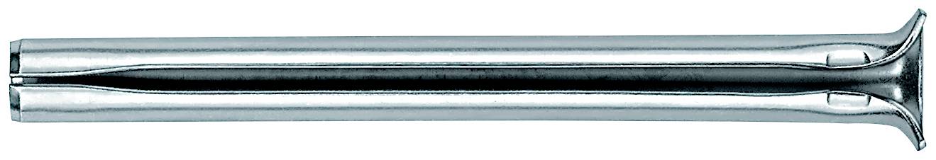 Long metal tube with a flared, trumpet-like end, shown horizontally on a white background.<br><br>Translated to French:<br><br>Long tube métallique avec une extrémité évasée en forme de trompette, présenté horizontalement sur fond blanc.