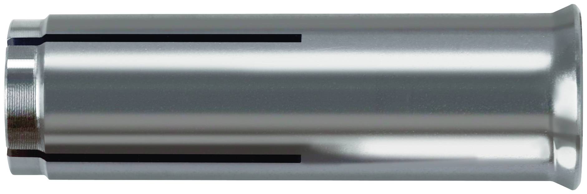 Outil d'évasement en métal argenté ou manchon avec corps cylindrique, extrémité ouverte et fendue à gauche et extrémité évasée plus large en forme de cloche à droite.