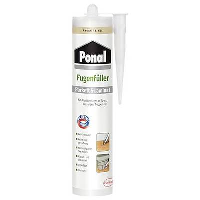 Tube de mastic 'Ponal Fugenfüller Parquet & Stratifié'. Pour sceller les joints des portes, radiateurs et escaliers. Caractéristiques : pas de retrait, peut être peint et élastique.