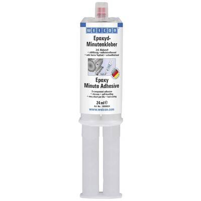 Colle époxy à prise rapide, 2 composants, 24 ml, durcissement rapide pour réparations express, présentée dans une double seringue.