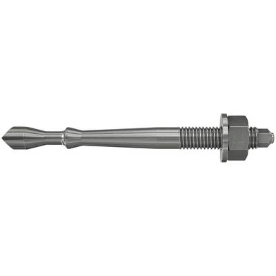 Fastening métallique filetée avec une tige conique lisse et une tête pointue, présentée horizontalement sur un fond blanc.
