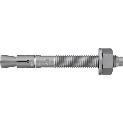 Boulon d'ancrage à expansion en métal avec tige filetée, pointe conique et écrou hexagonal pour fixation en maçonnerie ou béton.