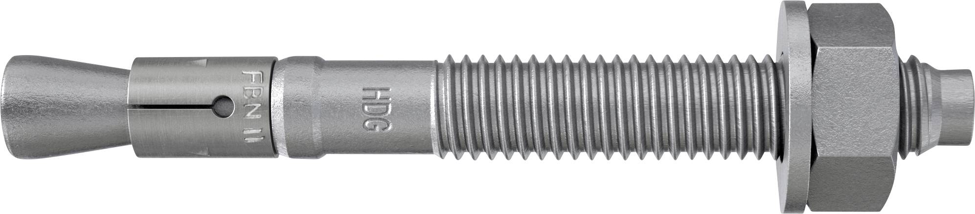 Boulon d'ancrage à expansion métallique avec écrou hexagonal et douille conique, montré en vue latérale sur fond blanc.
