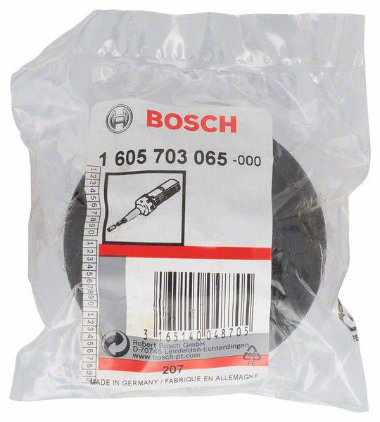 Emballage en plastique avec accessoires de perceuse Bosch, numéro de pièce 1 605 703 065-000, 'Made in Germany', informations du fabricant ci-dessous.
