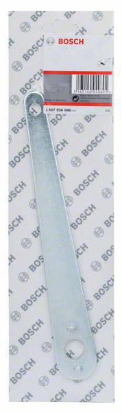 Un levier en métal argenté est placé dans un emballage Bosch portant l'inscription 'BOSCH' et le numéro de produit '2 607 950 048'.