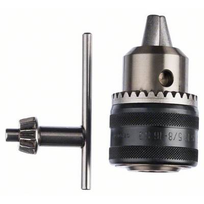 Mandrin de perceuse avec couronne dentée et clé de serrage assortie, fabriqué en métal, pour une utilisation avec des perceuses.