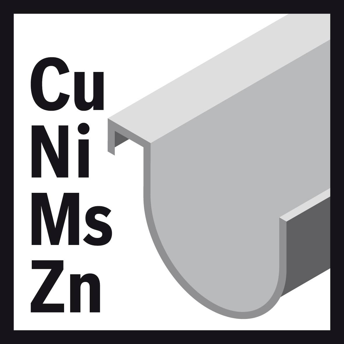 L'image présente un schéma d'un tube métallique avec les symboles chimiques suivants : Cuivre (Cu), Nickel (Ni), Manganèse (Mn), Zinc (Zn).