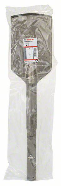 Un marteau-burineur plat Bosch pour carrelage, conditionné, avec une longue poignée. Convient au démontage de carrelages avec raccordement SDS.