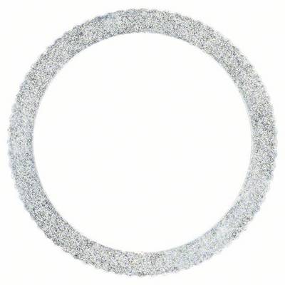 Un cadre rond, scintillant, argenté sur un fond blanc.