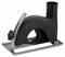 Carter de protection noir Bosch pour meuleuse d'angle avec raccord d'aspiration et support réglable pour l'extraction des poussières lors du meulage.
