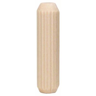 Une cheville en bois rectangulaire à surface striée, pouvant servir de goujon ou de poignée.