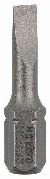 Embout de tournevis à fente Bosch (0,8x5,5) en métal, adapté pour une utilisation directe dans les tournevis.