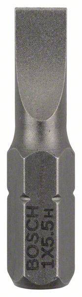 Embout de vissage, type burin pointu, portant l'inscription 'BOSCH 1x5.5H'. L'embout est en métal, adapté pour tournevis.