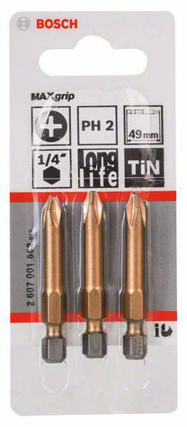 Embout cruciforme PH 2 Bosch Accessories 2607001552 Forme (embouts): E 6.3 3 pc(s)-1
