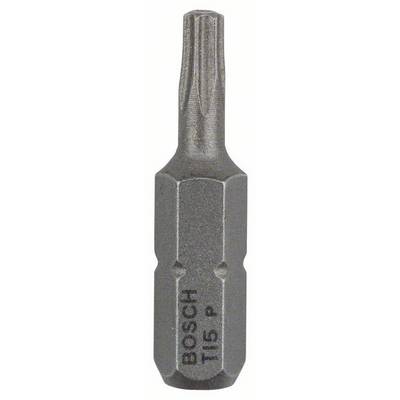 Un embout de tournevis Torx de la marque Bosch, type T15 P, en métal.