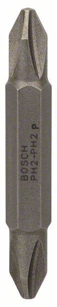 Embout double à empreinte cruciforme, marqué 'BOSCH PH2/PZ2', adapté aux travaux de vissage.