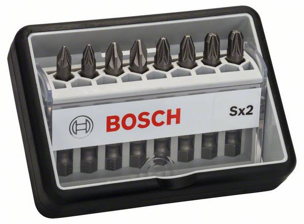 Bosch Accessories Robust Line 2607002557 Jeu d'embouts 8 pièces vis Pozidriv zone de torsion