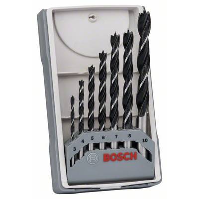 Bosch Accessories 2607017034 Jeu de forets pour le bois 7 pièces 3 mm, 4 mm, 5 mm, 6 mm, 7 mm, 8 mm, 10 mm  tige cylindr