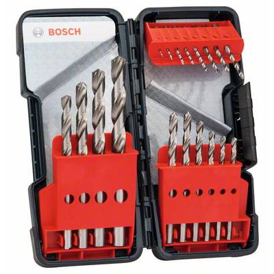 Bosch Accessories 2607019578 HSS Jeu de forets pour le métal 18 pièces   meulé DIN 338 tige cylindrique 1 set