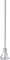 Une spatule en argent avec un long manche droit et un dispositif de mélange triangulaire à l'extrémité.