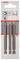 Trois embouts de tournevis allongés de la marque Bosch dans un emballage, adaptés à la taille R2, 1/4 de pouce et 89 mm de long, sur un fond en carton.