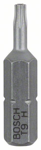 Un embout de tournevis métallique à tête Torx, portant l'inscription 'BOSCH T9 H', adapté aux vis de taille Torx correspondante.