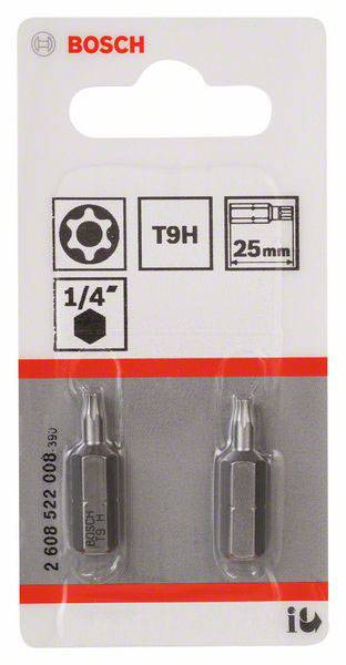 'Embouts de vissage Bosch T9H 1/4", 25 mm, lot de 2 pièces.'