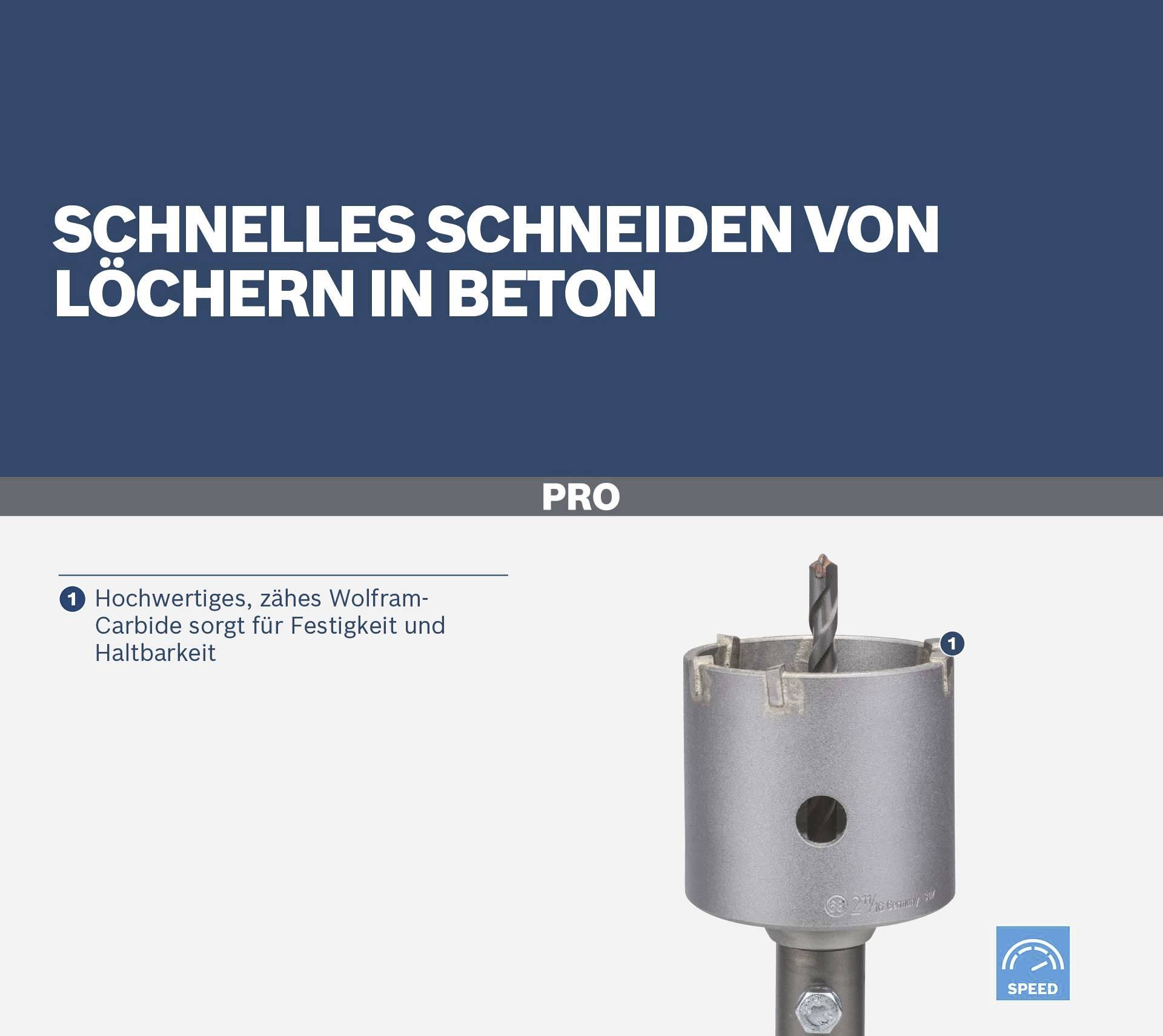 'Découpage rapide de trous dans le béton avec du carbure de tungstène de haute qualité et tenace, assurant résistance et durabilité.'