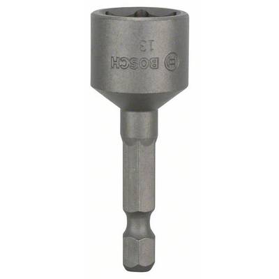 Un embout de clé à chocs gris de Bosch avec connexion hexagonale. La taille '13' est gravée sur le dessus.