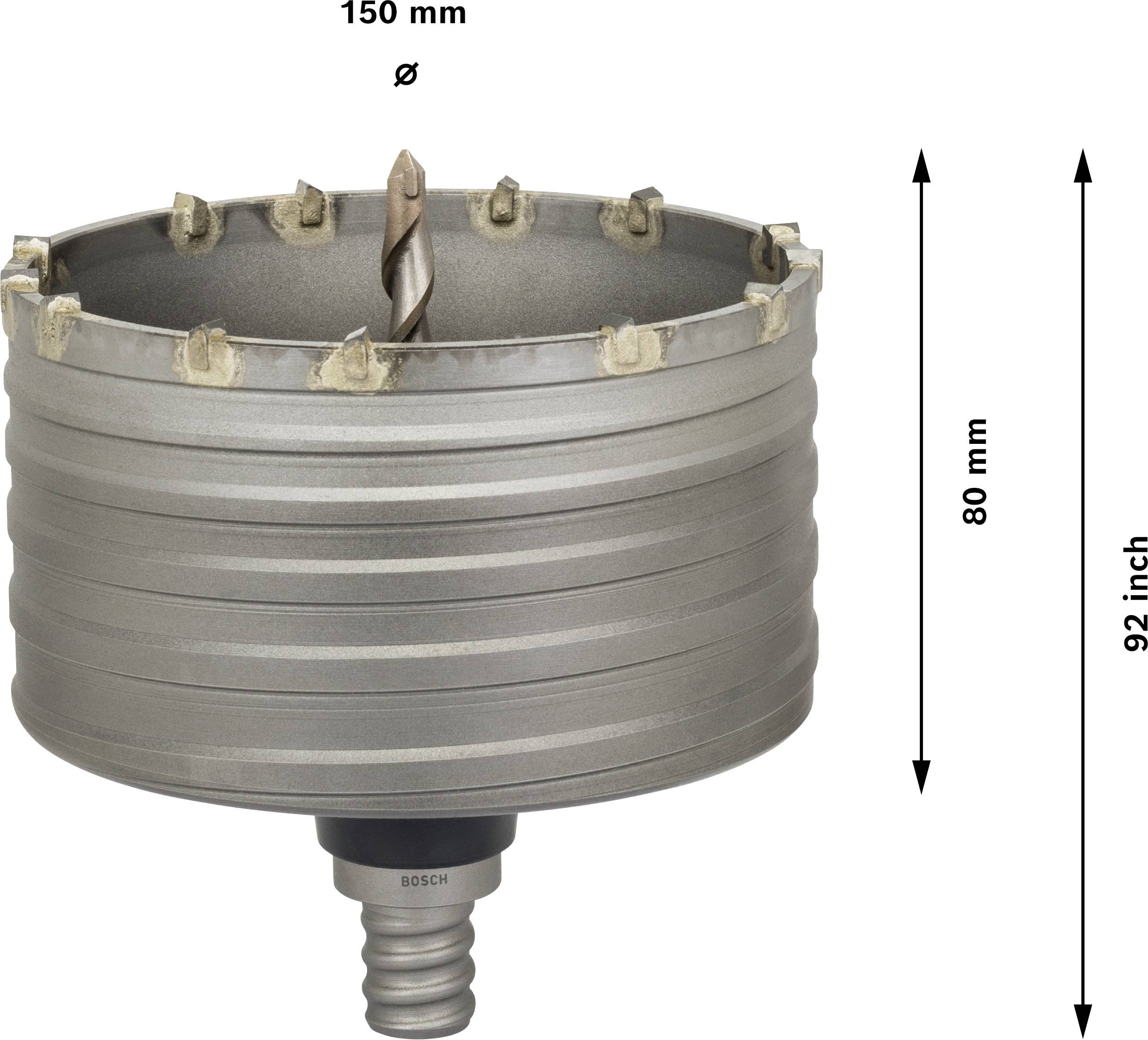 Scie-cloche bimétallique de 150 mm de diamètre et 80 mm de profondeur avec foret de centrage. Adaptée pour l'usinage du métal et du bois.