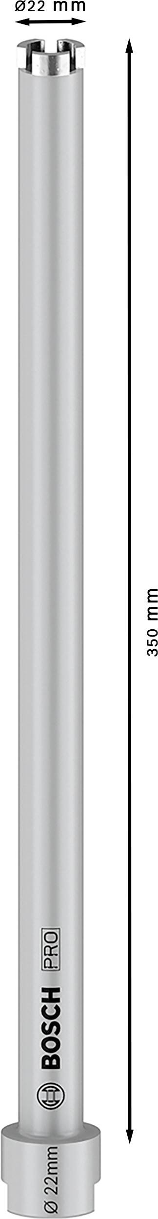 Extension de foret Bosch, longueur 300 mm, diamètre 22 mm, en acier, pour applications professionnelles.
