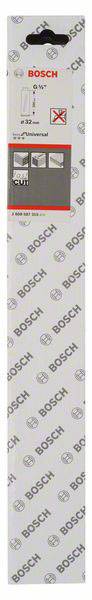 Emballage Bosch pour lame de scie à métaux. Présente la compatibilité avec certains modèles de scies et des diagrammes d'utilisation de la lame.