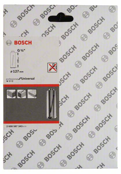 'Emballage d'un outil Bosch portant l'inscription G 1/2" et de 127 mm de long, conçu pour une utilisation universelle professionnelle.'