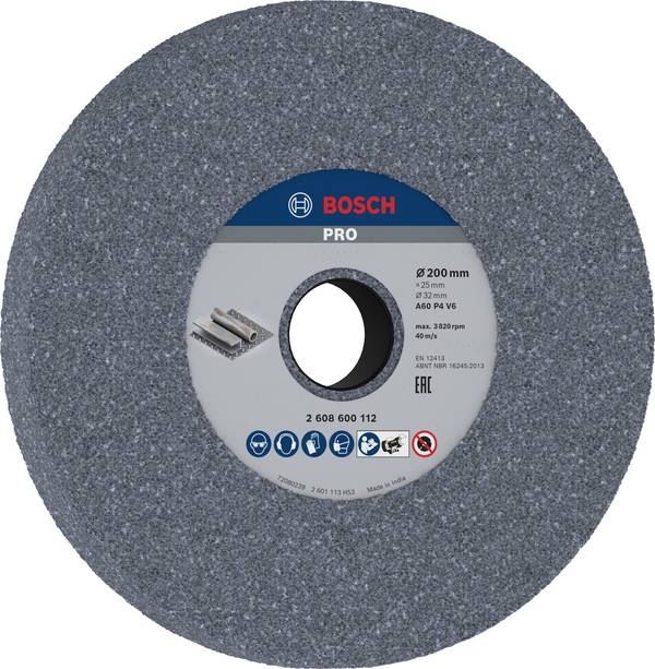 Meule pour touret à meuler 200 mm, 32 mm, 60 Bosch 2608600112