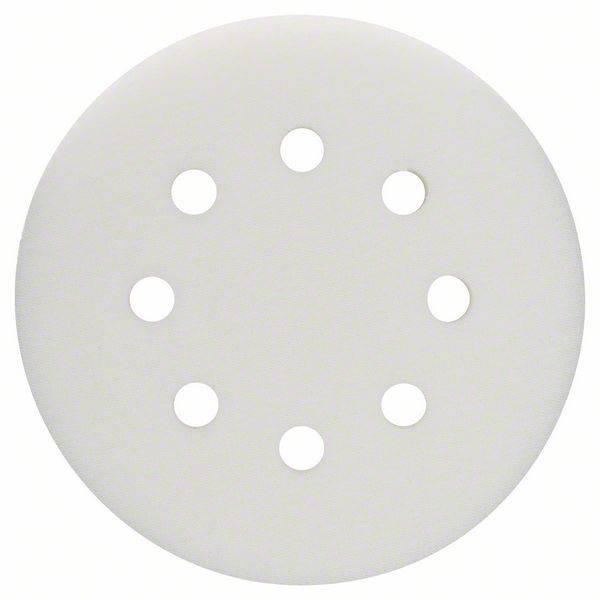 Disque rond blanc avec huit trous disposés symétriquement.