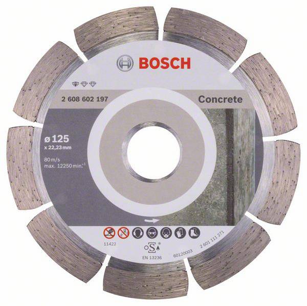Disque à tronçonner diamantéProfessional for Concrete, 125 x 22,23 x 1,6 x 10 mm Bosch 2608602197