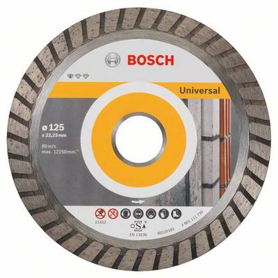 Disque à tronçonner diamanté Professional for Universal Turbo, 125 x 22,23 x 2 x 10 mm Bosch 2608602394