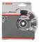 Disque abrasif professionnel Bosch, diamètre 115 mm, alésage de 22,23 mm. Emballage indiquant les applications : pierre, métal.