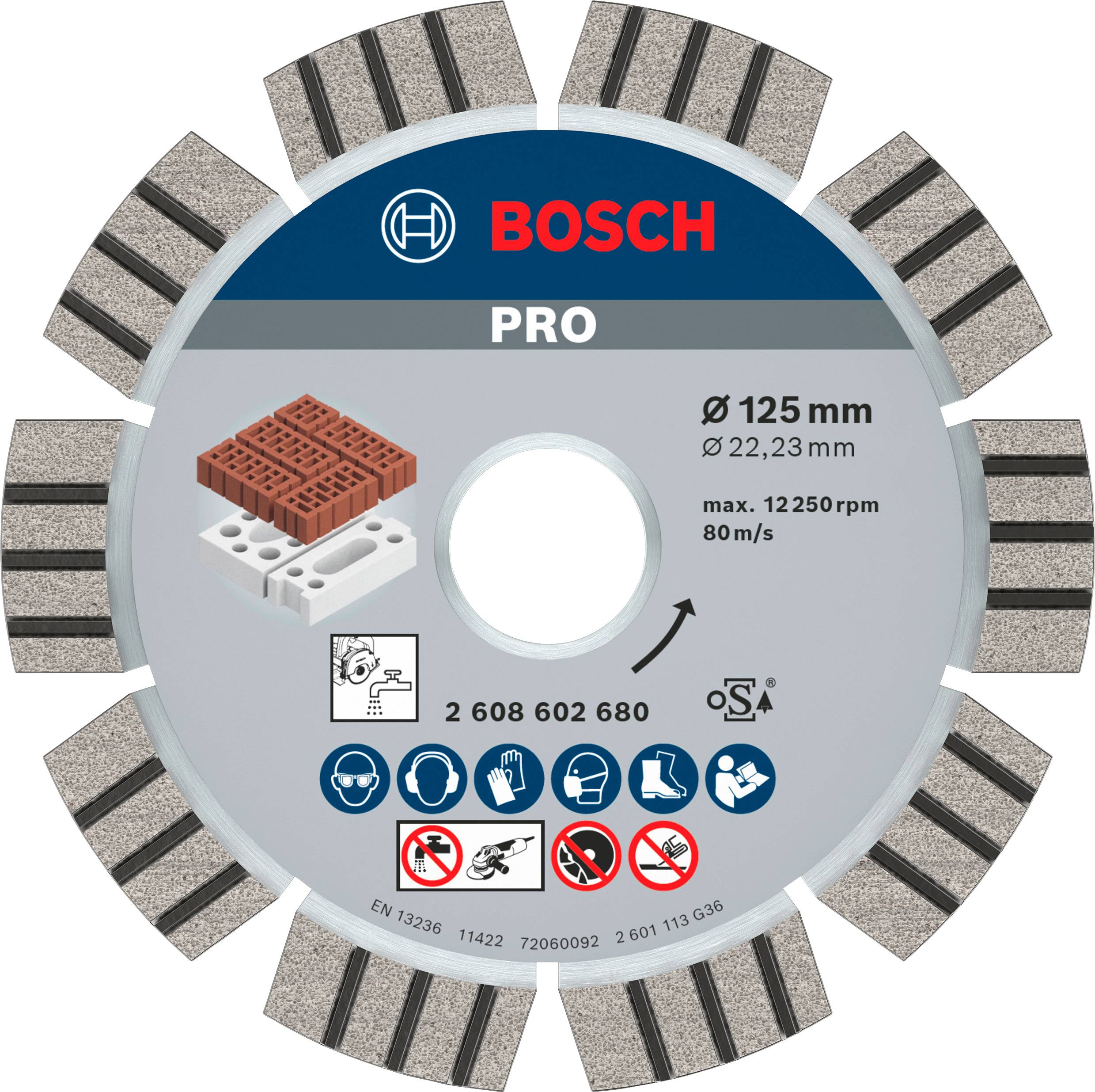 Disque à tronçonner diamanté Best for Abrasive, 125 x 22,23 x 2,2 x 12 mm Bosch 2608602680